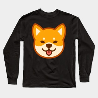 Gold Shiba: Eyes open tongue Long Sleeve T-Shirt